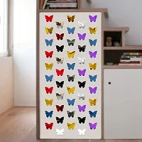 Classic 60 Butterfly Multicolour-Cp664 Acrylic Mirror Wall Sticker|Mirror For Wall|Mirror Stickers For Wall|Wall Mirror|Flexible Mirror|3D Mirror Wall Stickers|Wall Sticker Cp-1190-thumb1