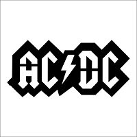 Classic Ac Dc Wall Sculptures, Wall Art, Wall Decor, Black Wooden Art Home Decor Items For Livingroom Bedroom Kitchen Office Wall, Wall Stickers And Murals (13.5 X 29 Cm)-thumb1