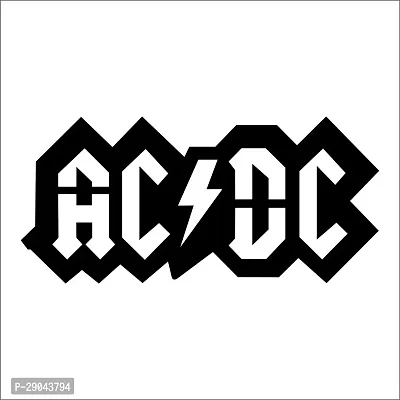 Classic Ac Dc Wall Sculptures, Wall Art, Wall Decor, Black Wooden Art Home Decor Items For Livingroom Bedroom Kitchen Office Wall, Wall Stickers And Murals (13.5 X 29 Cm)-thumb2
