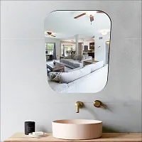 Classic Cross Ractangle Mirror Plastic And Flexible Mirror Sticker | Non-Glass Mirror Wall Stickers For Walls (20X30) Cm | Mirror Stickers For Home And Bathroom Decoration | Wall Sticker Wall Mirrors-thumb1