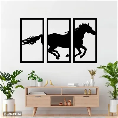 Classic Horse Wall Sculptures, Wall Art, Wall Decor, Black Wooden Art Home Decor Items For Livingroom Bedroom Kitchen Office Wall, Wall Stickers And Murals (29 X15.5)