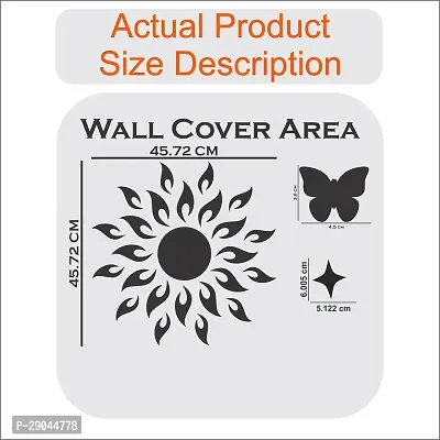 Classic Sun 50 Star Silver 20 Butterfly-Cp380 Acrylic Mirror Wall Sticker|Mirror For Wall|Mirror Stickers For Wall|Wall Mirror|Flexible Mirror|3D Mirror Wall Stickers|Wall Sticker Cp-906-thumb4