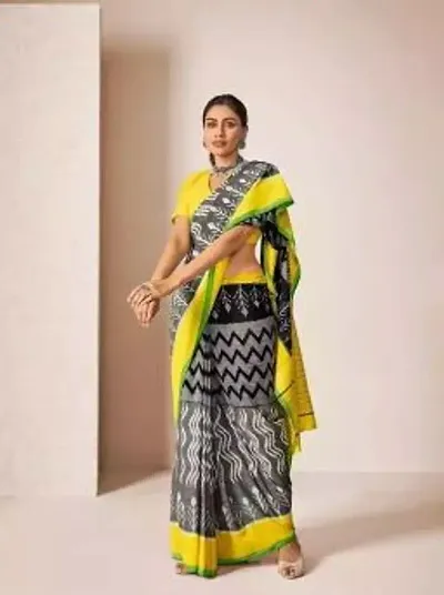 Trending Cotton Printed Saree With Blouse Piece