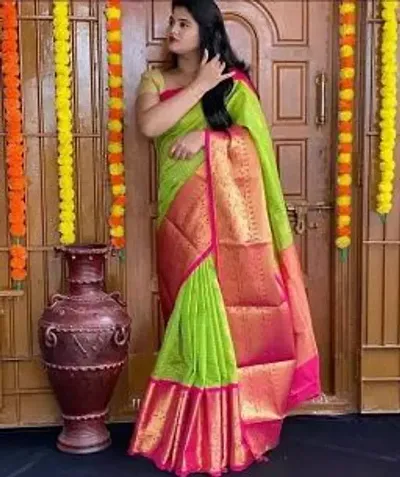 Stylish Art Silk Multicoloured Saree With Blouse Piece