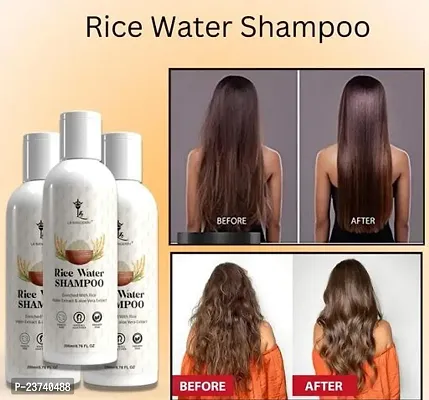 High Quality Fermented Rice Water Shampoo Helps for Hair Grow Long, Damage Hair, Hairfall Control,Paraben Free and Sulphate Free, Hair Shampoo, Suitable for All Hair Types - pack of 3 , 200ml