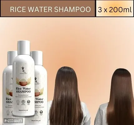 Rice Water Hair Shampoo Helps for Hair Grow Long, Pack Of 3, 200ml-thumb0