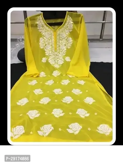 Classic Chiffon Embroidered Kurti with Inner-thumb0