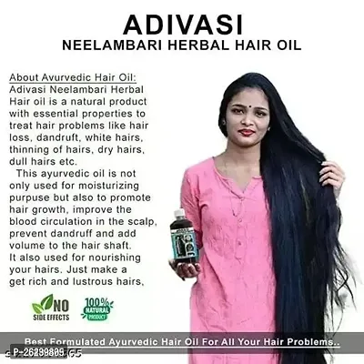 Adivasi Neelambari hair care Adivasi neelambari hair oil kasturi brungraj herbal oil Hair Oil (250ML)-thumb3