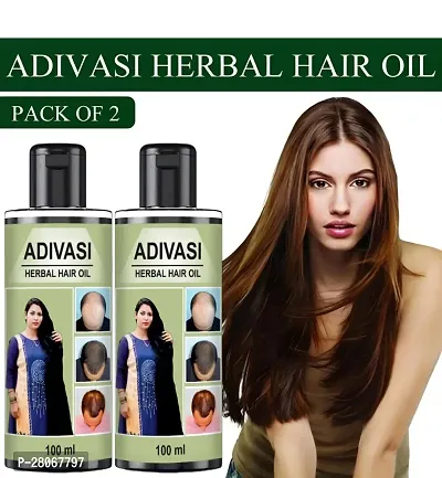 Adivasi Herbal Hair Oil . 100% NATURAL (Basically Made By Pure Adivasi Ayurvedic Herbs) 100ML (Pack of 2)