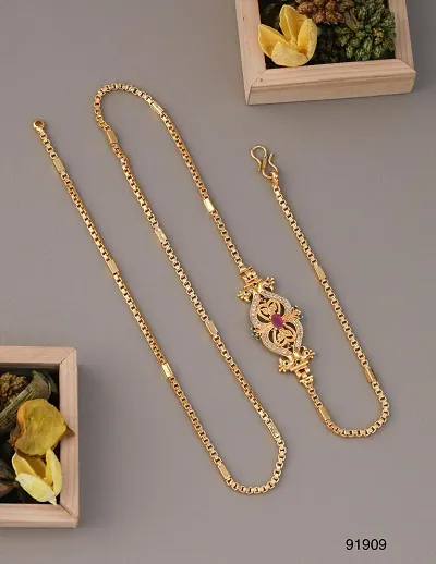 American Diamond Plated 24 Inch Mugappu Mop chain For Women