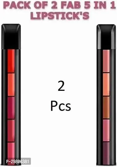 Fab Beauty 5 in 1 Velvet creamy lipstick Red Nude Edition Pack Of 2 Multicolor 15 g