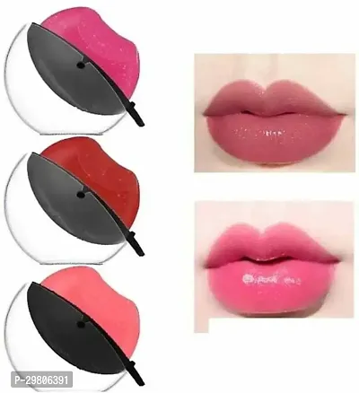 Apple Design Lip Shape Lipstick For Women Pack Of 3  Multicolor 15g-thumb0