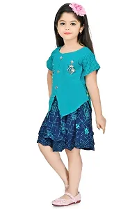 Girls Multicolor Rayon Two Part Frock For Festive  Party Wear-thumb1