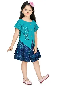 Girls Multicolor Rayon Two Part Frock For Festive  Party Wear-thumb2