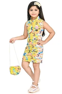 Girls Beautiful Multicolor Silk Blend Frock For Festive  Party Wear-thumb1