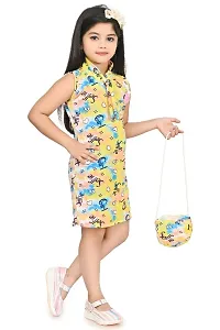 Girls Beautiful Multicolor Silk Blend Frock For Festive  Party Wear-thumb3