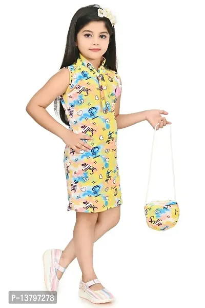 Girls Beautiful Multicolor Silk Blend Frock For Festive  Party Wear-thumb4