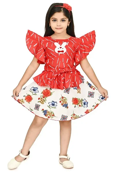 Girls Unique Blend Two Part Frock For Festive Party Wear