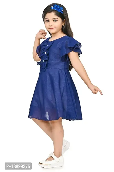 Girls Beautiful Funky Cotton Blend Frock For Festive  Party Wear-thumb5