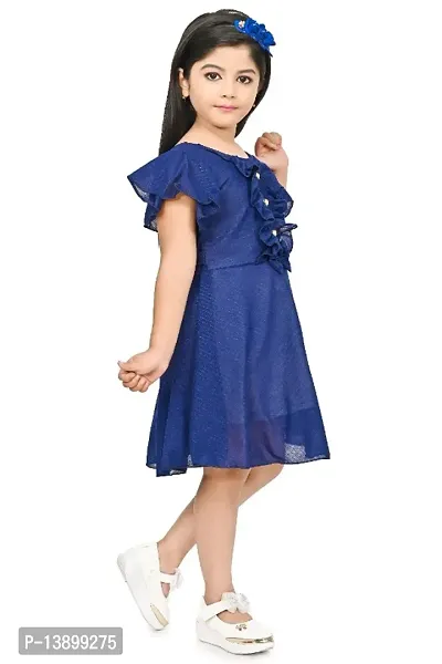 Girls Beautiful Funky Cotton Blend Frock For Festive  Party Wear-thumb3