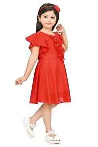 Girls Beautiful Funky Cotton Blend Frock For Festive  Party Wear-thumb1