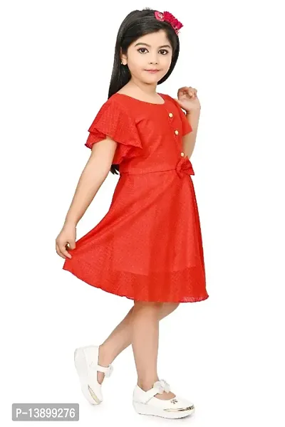 Girls Beautiful Funky Cotton Blend Frock For Festive  Party Wear-thumb4