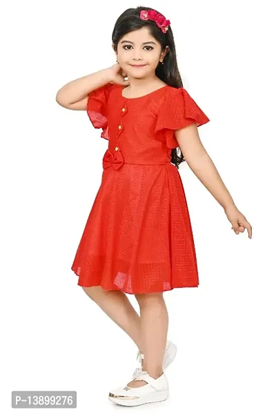 Girls Beautiful Funky Cotton Blend Frock For Festive  Party Wear-thumb5