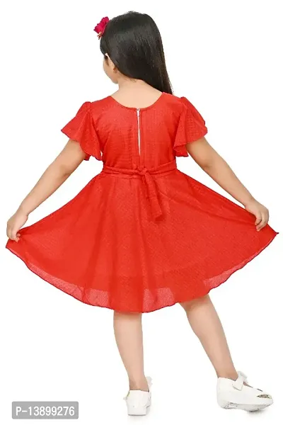 Girls Beautiful Funky Cotton Blend Frock For Festive  Party Wear-thumb2