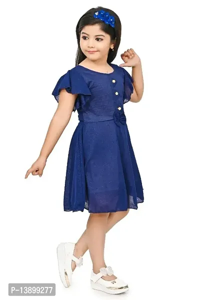 Girls Beautiful Funky Cotton Blend Frock For Festive  Party Wear-thumb4