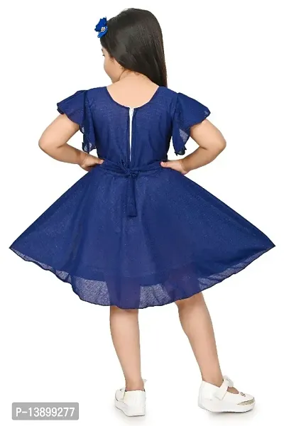 Girls Beautiful Funky Cotton Blend Frock For Festive  Party Wear-thumb2