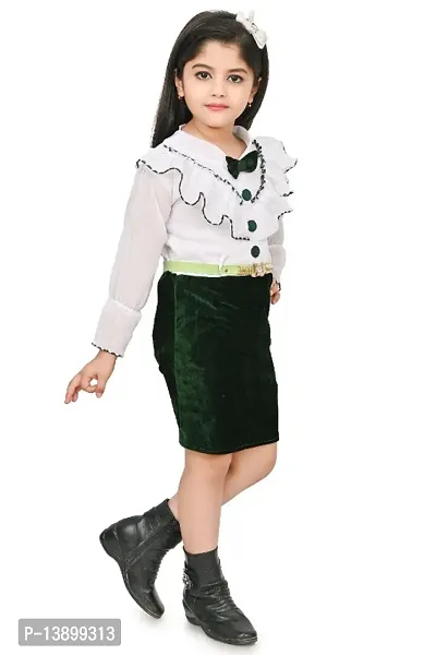 Girls Unique Airhostess Design Silk Blend Frock For Festive  Party Wear-thumb5