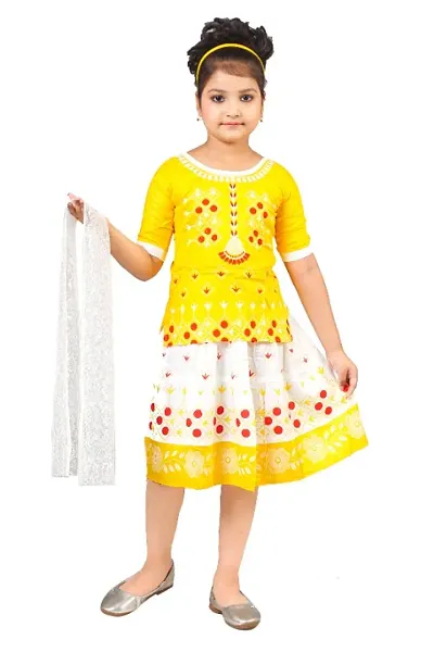 Girls Ethenic Wear Two Part Frock For Festive Party Wear