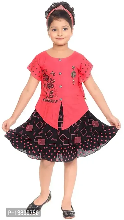 Girls Unique Cotton Blend Two Part Frock For Festive  Party Wear-thumb0