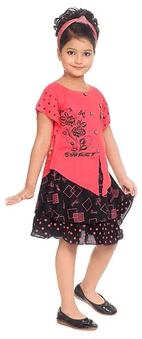 Girls Unique Cotton Blend Two Part Frock For Festive  Party Wear-thumb1