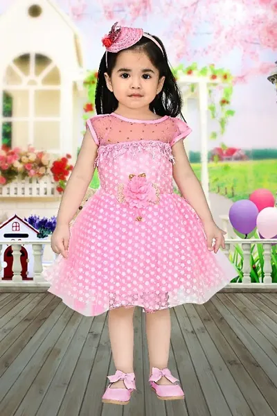 Baby Girls Funky Cutei Net Frock For Festive &amp; Party Wear