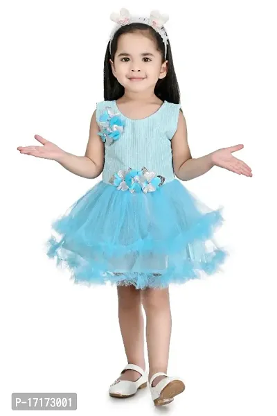 Baby Girls Funky Fashionable Silk Blend Frock For Festive  Party Wear-thumb3