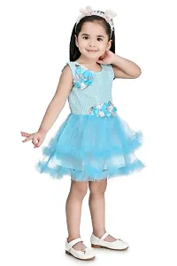 Baby Girls Funky Fashionable Silk Blend Frock For Festive  Party Wear-thumb3