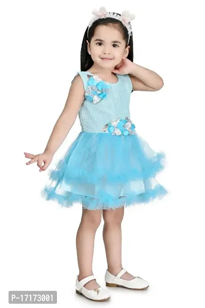 Baby Girls Funky Fashionable Silk Blend Frock For Festive  Party Wear-thumb4