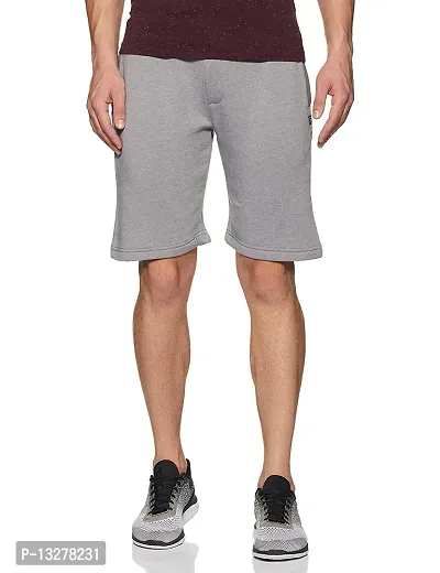 Stylish Grey Cotton  Regular Shorts For Men-thumb0