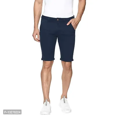 Stylish Blue Cotton  Regular Shorts For Men