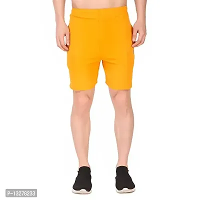 Stylish Yellow Cotton  Regular Shorts For Men