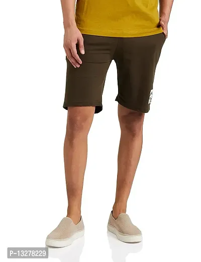 Stylish Black Cotton  Regular Shorts For Men