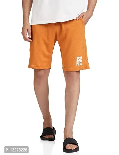 Stylish Orange Cotton  Regular Shorts For Men