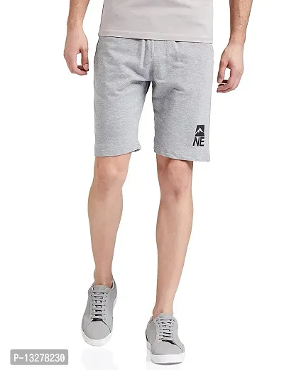 Stylish Grey Cotton  Regular Shorts For Men