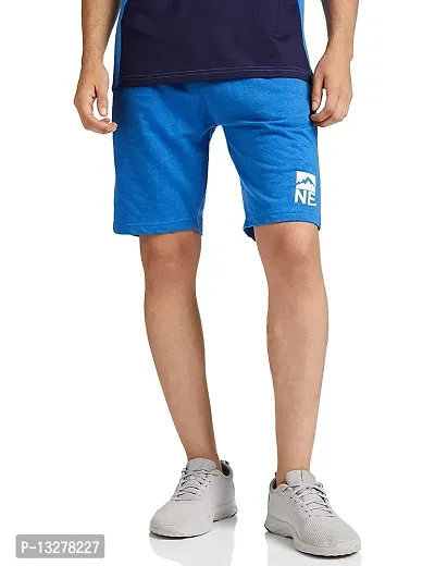 Stylish Blue Cotton  Regular Shorts For Men