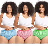 Vesy Women Bra Panty Set Solid Colors Cotton Line Pattern Full Coverage Plus Size Multicolor Lingerie Set (Pack of 2) (D, Green Blue, 50)-thumb4