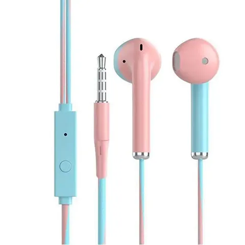 Stylish Pink In-ear Wired Headphones With Microphone