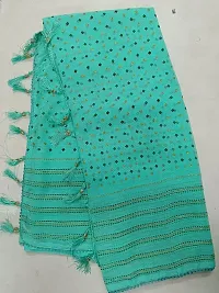 Stylish Chiffon Sea Green Printed Saree with Blouse piece For Women-thumb1