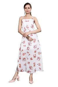 Seewan Sutra Women Sleeveless Boat Neck Floral Printed Georgette Kurti-thumb1