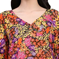 Stylish Multicoloured Crepe Floral Printed Kaftan Dress For Women-thumb4